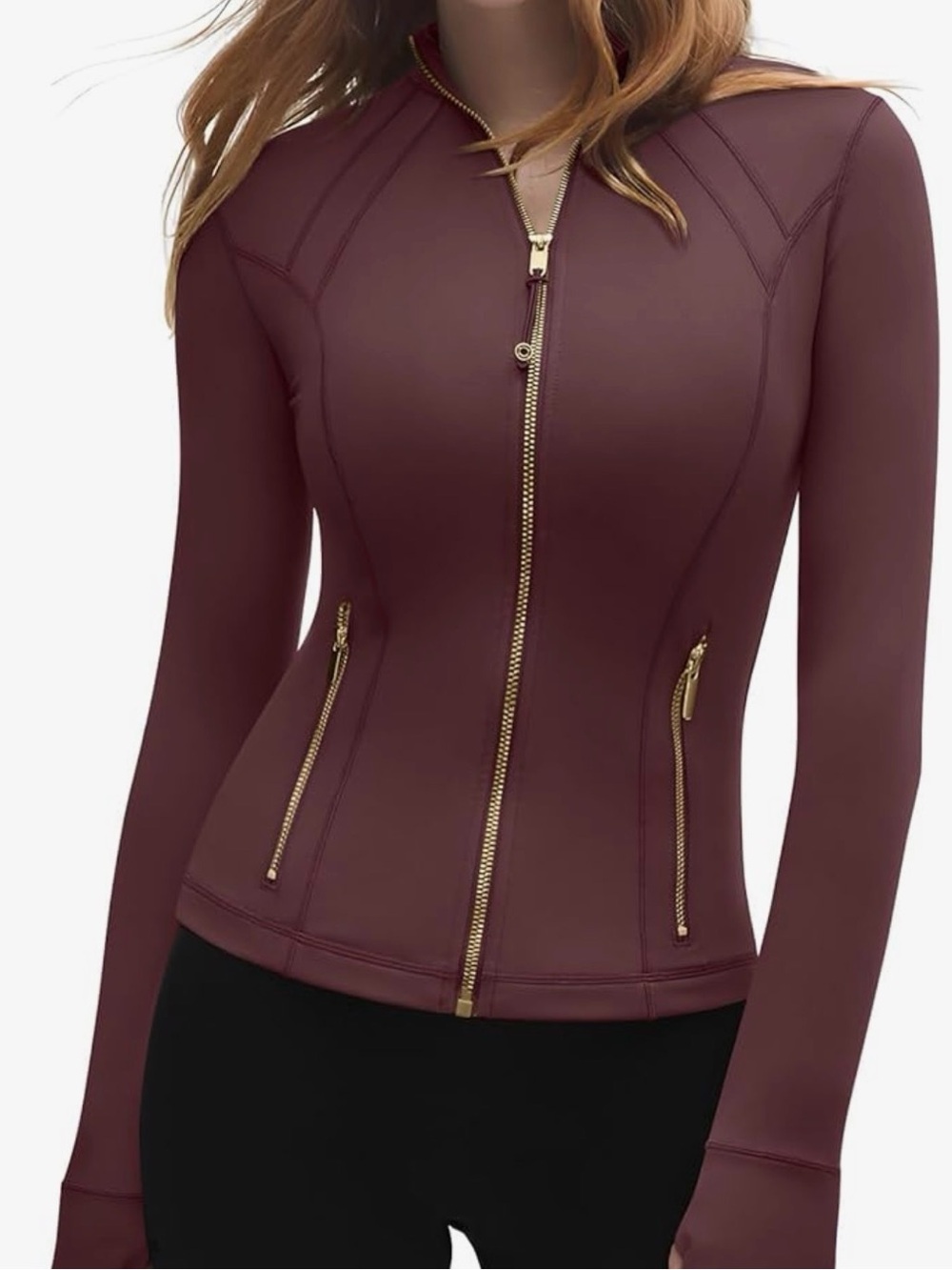 Women’s Zip-Front Active Jacket - Burgundy